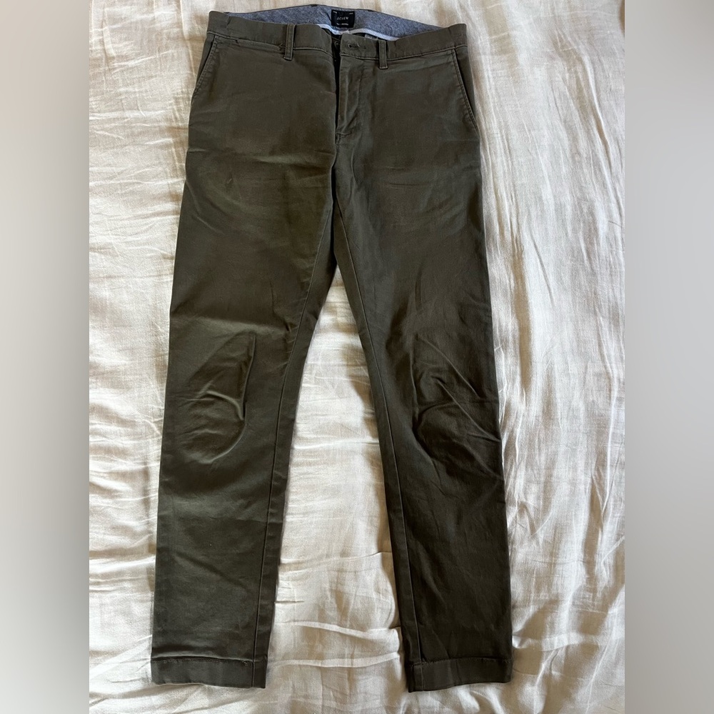 J. Crew Slim 484 Men's Dark Olive Chinos